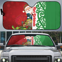 Meri Kirihimete New Zealand Auto Sun Shade Cute Santa NZ Animals and Pohutukawa