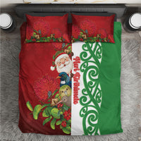 Meri Kirihimete New Zealand Bedding Set Cute Santa NZ Animals and Pohutukawa