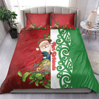 Meri Kirihimete New Zealand Bedding Set Cute Santa NZ Animals and Pohutukawa