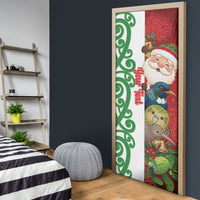 Meri Kirihimete New Zealand Personalised Door Cover Cute Santa NZ Animals and Pohutukawa