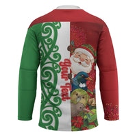 Meri Kirihimete New Zealand Personalised Hockey Jersey Cute Santa NZ Animals and Pohutukawa