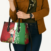Meri Kirihimete New Zealand Leather Bag Cute Santa NZ Animals and Pohutukawa