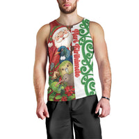 Meri Kirihimete New Zealand Personalised Men Tank Top Cute Santa NZ Animals and Pohutukawa