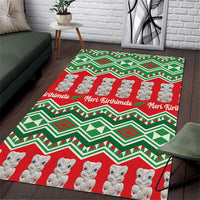 New Zealand Christmas In July Area Rug Meri Kirihimete Hei Tiki Taniko Motifs Seamless