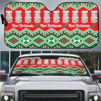New Zealand Christmas In July Auto Sun Shade Meri Kirihimete Hei Tiki Taniko Motifs Seamless
