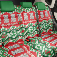 New Zealand Christmas In July Back Car Seat Cover Meri Kirihimete Hei Tiki Taniko Motifs Seamless