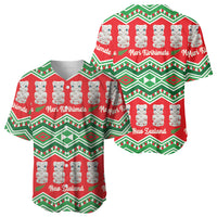 New Zealand Christmas In July Baseball Jersey Meri Kirihimete Hei Tiki Taniko Motifs Seamless