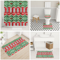 New Zealand Christmas In July Bathroom Set Meri Kirihimete Hei Tiki Taniko Motifs Seamless