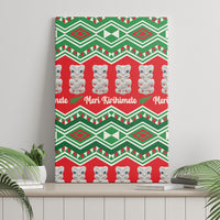 New Zealand Christmas In July Canvas Wall Art Meri Kirihimete Hei Tiki Taniko Motifs Seamless