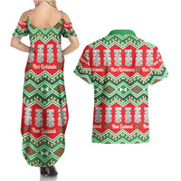 New Zealand Christmas In July Couples Matching Summer Maxi Dress and Hawaiian Shirt Meri Kirihimete Hei Tiki Taniko Motifs Seamless