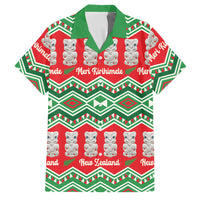 New Zealand Christmas In July Family Matching Off The Shoulder Long Sleeve Dress and Hawaiian Shirt Meri Kirihimete Hei Tiki Taniko Motifs Seamless