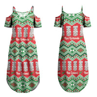 New Zealand Christmas In July Family Matching Summer Maxi Dress and Hawaiian Shirt Meri Kirihimete Hei Tiki Taniko Motifs Seamless LT14 Mom's Dress Red - Polynesian Pride