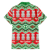 New Zealand Christmas In July Family Matching Summer Maxi Dress and Hawaiian Shirt Meri Kirihimete Hei Tiki Taniko Motifs Seamless