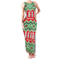 New Zealand Christmas In July Family Matching Tank Maxi Dress and Hawaiian Shirt Meri Kirihimete Hei Tiki Taniko Motifs Seamless