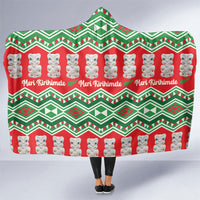 New Zealand Christmas In July Hooded Blanket Meri Kirihimete Hei Tiki Taniko Motifs Seamless