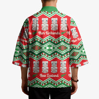 New Zealand Christmas In July Kimono Meri Kirihimete Hei Tiki Taniko Motifs Seamless