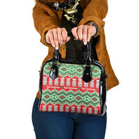New Zealand Christmas In July Shoulder Handbag Meri Kirihimete Hei Tiki Taniko Motifs Seamless