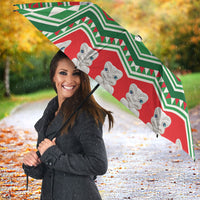 New Zealand Christmas In July Umbrella Meri Kirihimete Hei Tiki Taniko Motifs Seamless