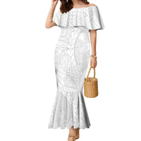 Samoa White Sunday Family Matching Mermaid Dress and Hawaiian Shirt Lotu Tamaiti Siapo With Teuila