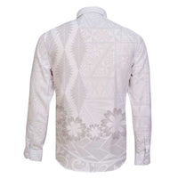 Tonga White Sunday Family Matching Off The Shoulder Long Sleeve Dress and Hawaiian Shirt Manuia le Aso Sa o Tamaiti Heilala With Ngatu Pattern