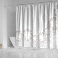 Tonga White Sunday Shower Curtain Manuia le Aso Sa o Tamaiti Heilala With Ngatu Pattern