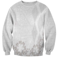 Tonga White Sunday Sweatshirt Manuia le Aso Sa o Tamaiti Heilala With Ngatu Pattern