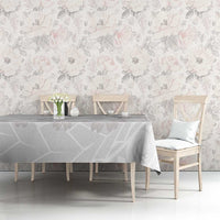 Tonga White Sunday Tablecloth Manuia le Aso Sa o Tamaiti Heilala With Ngatu Pattern