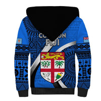 Fiji Rugby Sherpa Hoodie World Cup 2023 Go Champions Fijian Tapa Blue Version LT14 - Polynesian Pride