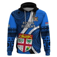 Custom Fiji Rugby Hoodie World Cup 2023 Go Champions Fijian Tapa Blue Version LT14 Pullover Hoodie Blue - Polynesian Pride
