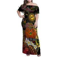 Papua New Guinea 50th Independence Anniversary Family Matching Off Shoulder Maxi Dress and Hawaiian Shirt Independen Stet bilong Papua Niu Gini LT14