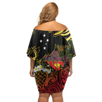 Papua New Guinea 50th Independence Anniversary Off Shoulder Short Dress Independen Stet bilong Papua Niu Gini LT14