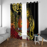 Papua New Guinea 50th Independence Anniversary Window Curtain Independen Stet bilong Papua Niu Gini LT14 With Grommets Black - Polynesian Pride