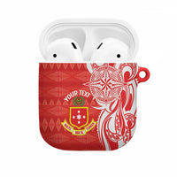 Personalised Kolisi Tonga AirPods Case Mate Maa Tonga Ngatu Pattern LT14 Red - Polynesian Pride