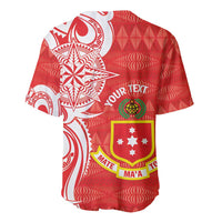 Personalised Kolisi Tonga Baseball Jersey Mate Maa Tonga Ngatu Pattern - Polynesian Pride