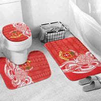 Personalised Kolisi Tonga Bathroom Set Mate Maa Tonga Ngatu Pattern - Polynesian Pride