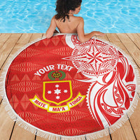 Personalised Kolisi Tonga Beach Blanket Mate Maa Tonga Ngatu Pattern - Polynesian Pride