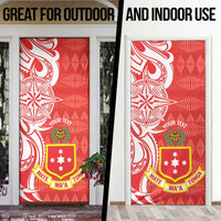 Personalised Kolisi Tonga Door Cover Mate Maa Tonga Ngatu Pattern - Polynesian Pride