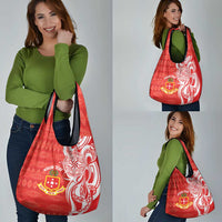 Personalised Kolisi Tonga Grocery Bag Mate Maa Tonga Ngatu Pattern - Polynesian Pride