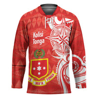 Personalised Kolisi Tonga Hockey Jersey Mate Maa Tonga Ngatu Pattern LT14 Unisex Red - Polynesian Pride