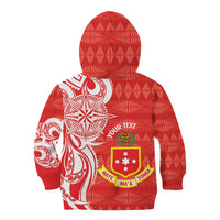 Personalised Kolisi Tonga Kid Hoodie Mate Maa Tonga Ngatu Pattern - Polynesian Pride