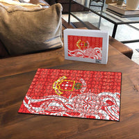 Personalised Kolisi Tonga Puzzle Mate Maa Tonga Ngatu Pattern - Polynesian Pride