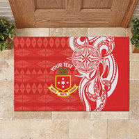 Personalised Kolisi Tonga Rubber Doormat Mate Maa Tonga Ngatu Pattern - Polynesian Pride