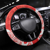 Kolisi Tonga Steering Wheel Cover Mate Maa Tonga Ngatu Pattern - Polynesian Pride