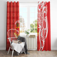Personalised Kolisi Tonga Window Curtain Mate Maa Tonga Ngatu Pattern LT14 - Polynesian Pride