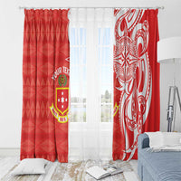 Personalised Kolisi Tonga Window Curtain Mate Maa Tonga Ngatu Pattern LT14 - Polynesian Pride