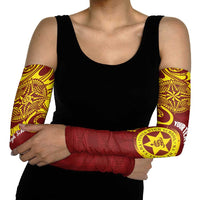 Personalised Tonga High School Arm Sleeves THS Tongan Ngatu Pattern - Polynesian Pride