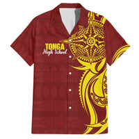 Personalised Tonga High School Family Matching Puletasi and Hawaiian Shirt THS Tongan Ngatu Pattern - Polynesian Pride