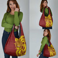 Personalised Tonga High School Grocery Bag THS Tongan Ngatu Pattern - Polynesian Pride