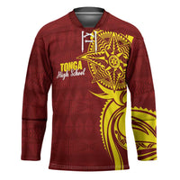 Personalised Tonga High School Hockey Jersey THS Tongan Ngatu Pattern LT14 Unisex Maroon - Polynesian Pride