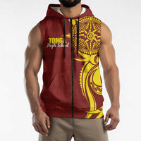 Personalised Tonga High School Sleeveless Zip Hoodie THS Tongan Ngatu Pattern LT14 - Polynesian Pride